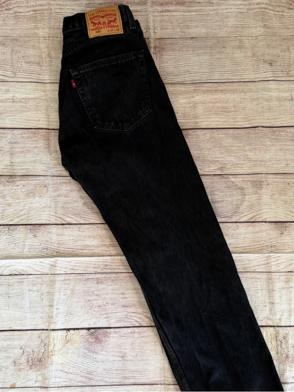 Levi's 505 Regular Fit Straight Leg Jeans - Black Wash - 33x32